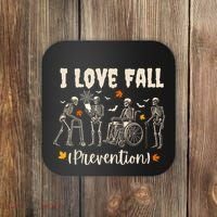 Funny Skeleton I Love Fall Prevention Fall Physical Therapy Coaster thumb 0