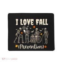 Funny Skeleton I Love Fall Prevention Fall Physical Therapy Mousepad thumb 0