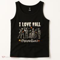 Funny Skeleton I Love Fall Prevention Fall Physical Therapy Tank Top thumb 2