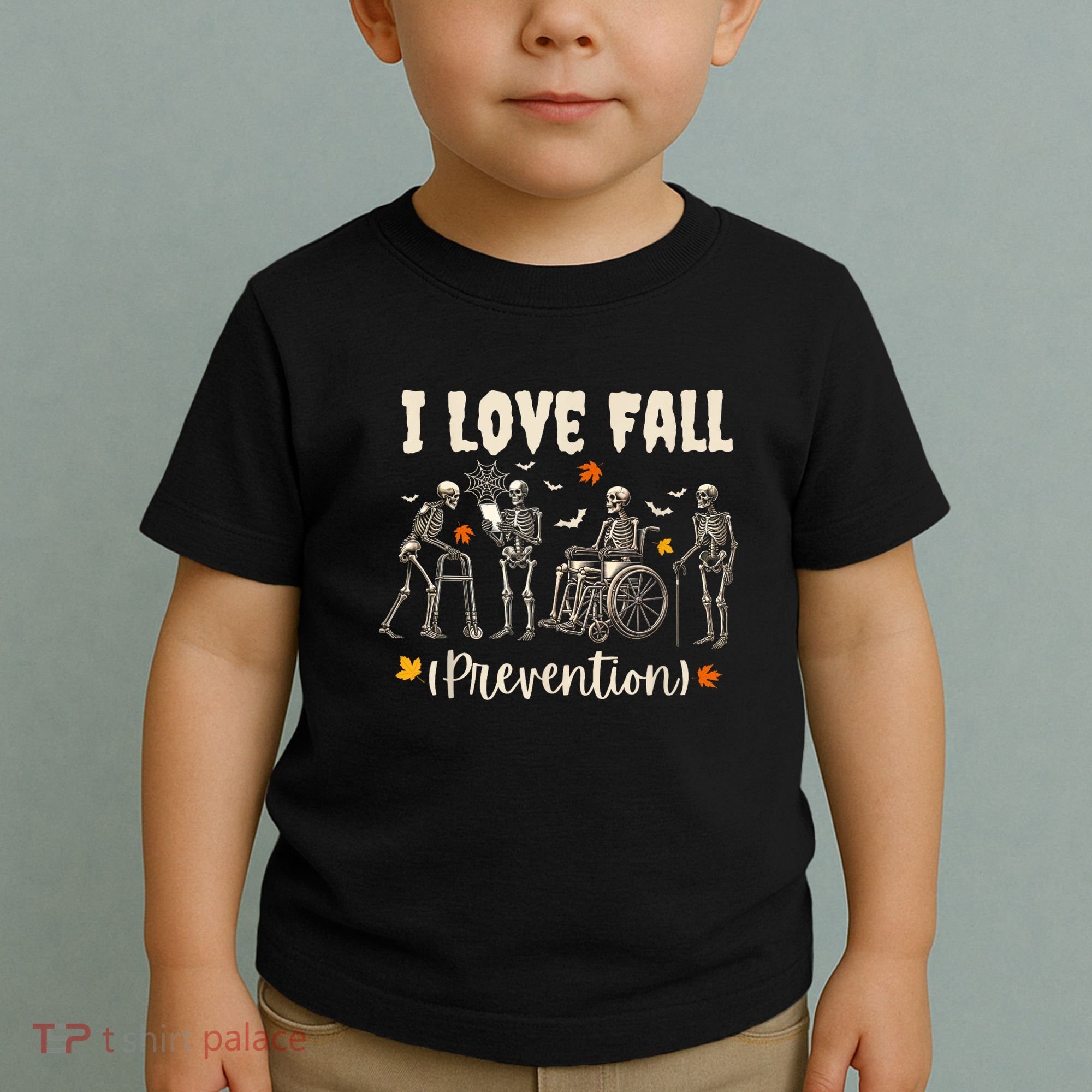 Funny Skeleton I Love Fall Prevention Fall Physical Therapy Toddler T-Shirt