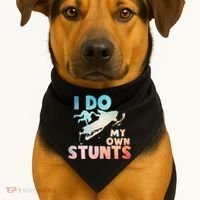 Funny Snowmobile  i do my own stunts  Art For Snow Mobile  USA-Made Doggie Bandana thumb 1