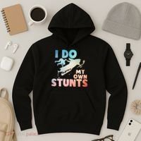 Funny Snowmobile  i do my own stunts  Art For Snow Mobile  Hoodie thumb 3