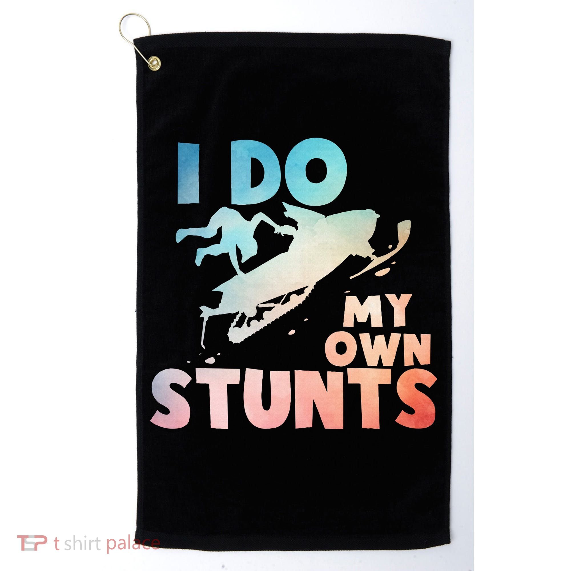 Funny Snowmobile  i do my own stunts  Art For Snow Mobile  Golf Towel