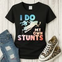 Funny Snowmobile  i do my own stunts  Art For Snow Mobile  Women's T-Shirt thumb 3