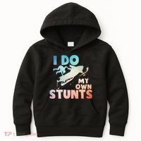 Funny Snowmobile  i do my own stunts  Art For Snow Mobile  Kids Hoodie thumb 0