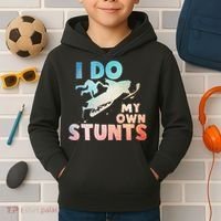 Funny Snowmobile  i do my own stunts  Art For Snow Mobile  Kids Hoodie thumb 2