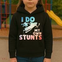 Funny Snowmobile  i do my own stunts  Art For Snow Mobile  Kids Hoodie thumb 3