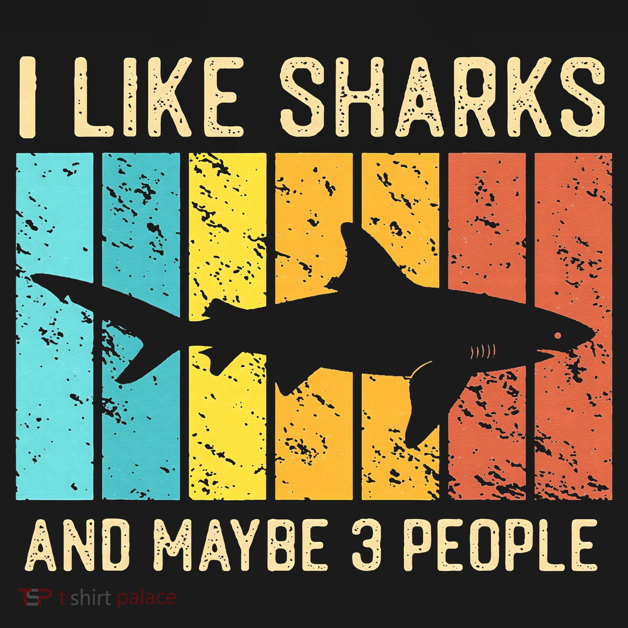 Funny Shark I Like Shark And Maybe 3 People Retro Vintage T-Shirt