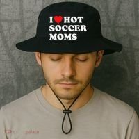 Funny Soccer I Love Hot Soccer Moms Bucket Hat thumb 2