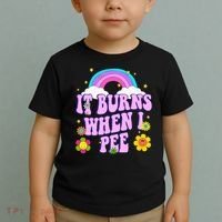 Funny Sarcastic Ironic It Burns When I Pee Inappropriate Toddler T-Shirt thumb 2