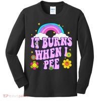 Funny Sarcastic Ironic It Burns When I Pee Inappropriate Kids Long Sleeve Shirt thumb 0