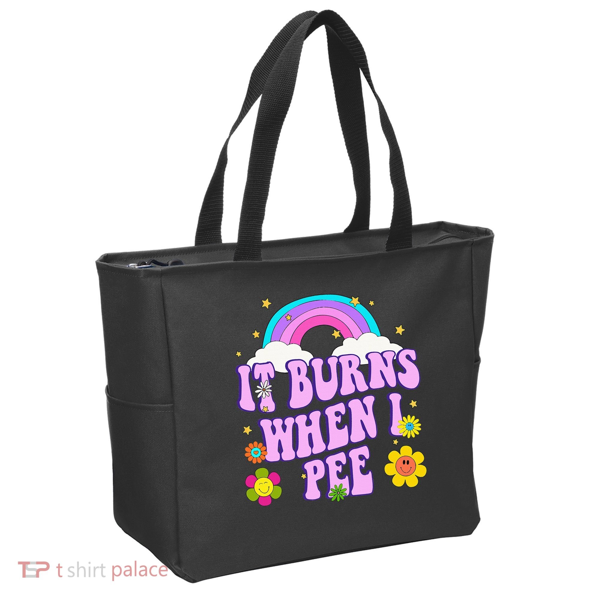 Funny Sarcastic Ironic It Burns When I Pee Inappropriate Tote Bag