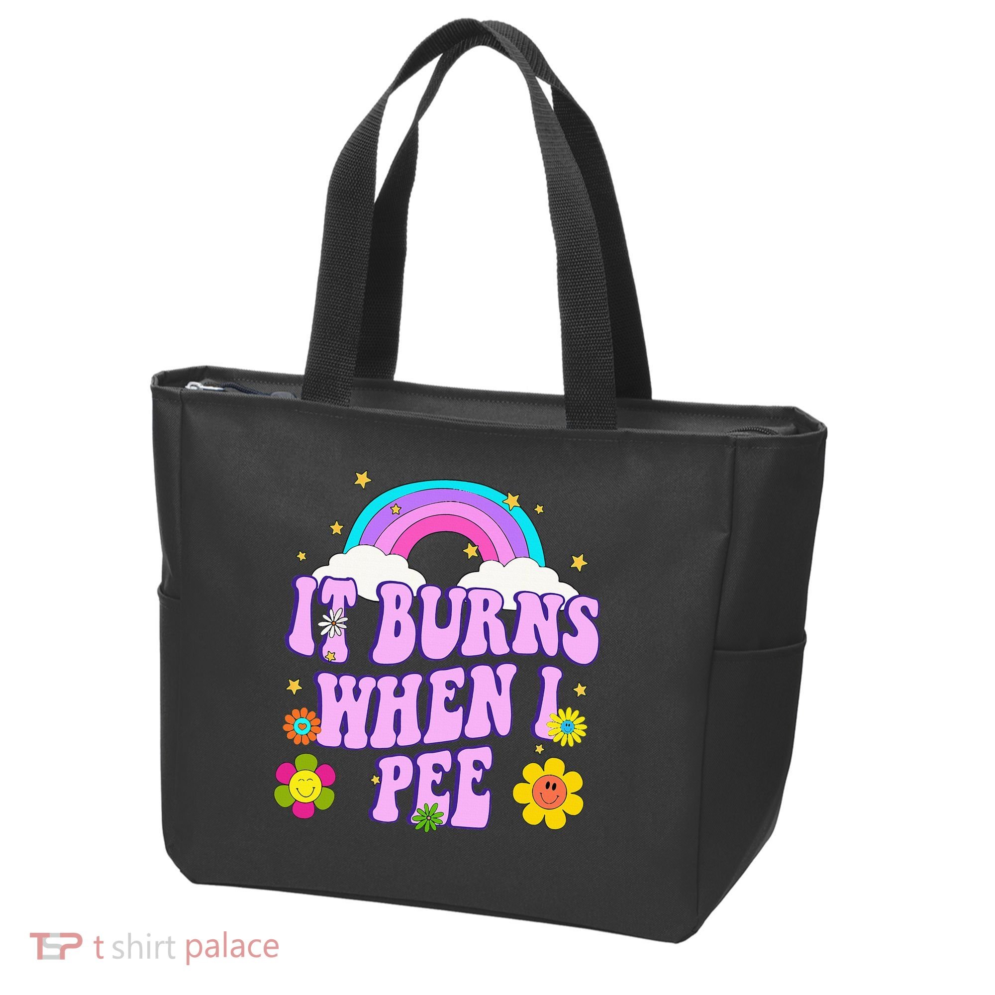 Funny Sarcastic Ironic It Burns When I Pee Inappropriate Tote Bag