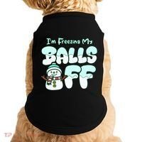 Funny Snowman I Am Freezing My Balls Off Doggie Tank thumb 0