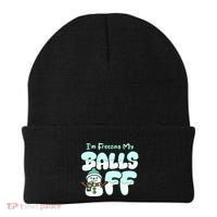 Funny Snowman I Am Freezing My Balls Off Beanie thumb 0