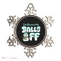 Funny Snowman I Am Freezing My Balls Off Ornament thumb 0