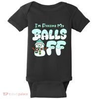 Funny Snowman I Am Freezing My Balls Off Baby Bodysuit thumb 0