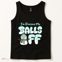 Funny Snowman I Am Freezing My Balls Off Tank Top thumb 2