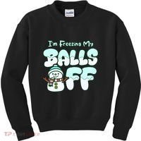 Funny Snowman I Am Freezing My Balls Off Kids Sweatshirt thumb 0