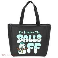Funny Snowman I Am Freezing My Balls Off Tote Bag thumb 0