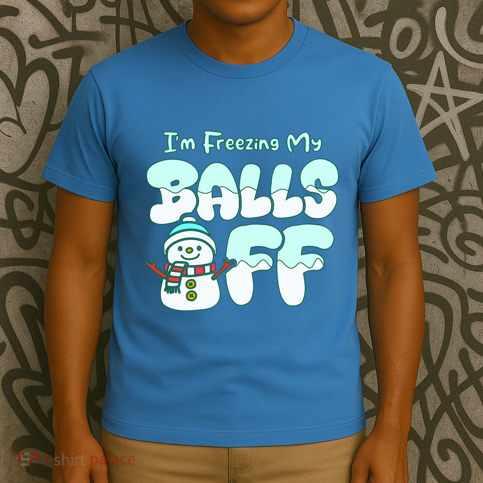 Funny Snowman I Am Freezing My Balls Off T-Shirt