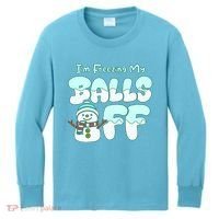 Funny Snowman I Am Freezing My Balls Off Kids Long Sleeve Shirt thumb 0