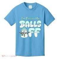 Funny Snowman I Am Freezing My Balls Off Kids T-Shirt thumb 0
