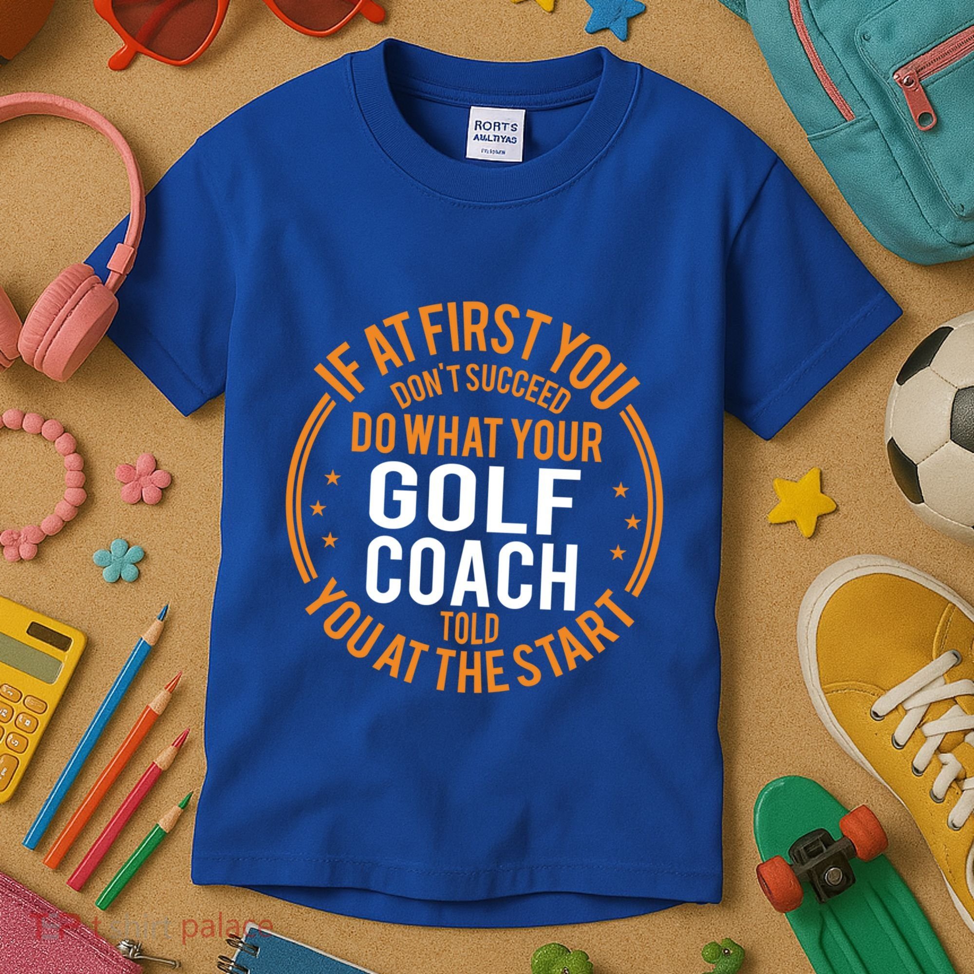 Funny Sport Instructor And Player Funny Golf Coach Gift Kids T-Shirt