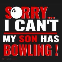 Funny Sorry I CanT My Son Has Bowling For Bowling Mom Dad Gift Backpack thumb 2
