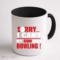 Funny Sorry I CanT My Son Has Bowling For Bowling Mom Dad Gift Coffee Mug thumb 1