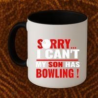 Funny Sorry I CanT My Son Has Bowling For Bowling Mom Dad Gift Coffee Mug thumb 2