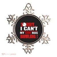 Funny Sorry I CanT My Son Has Bowling For Bowling Mom Dad Gift Ornament thumb 0