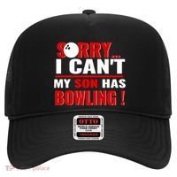 Funny Sorry I CanT My Son Has Bowling For Bowling Mom Dad Gift Hat thumb 0