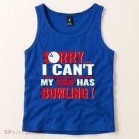 Funny Sorry I CanT My Son Has Bowling For Bowling Mom Dad Gift Tank Top thumb 2