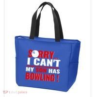 Funny Sorry I CanT My Son Has Bowling For Bowling Mom Dad Gift Tote Bag thumb 3