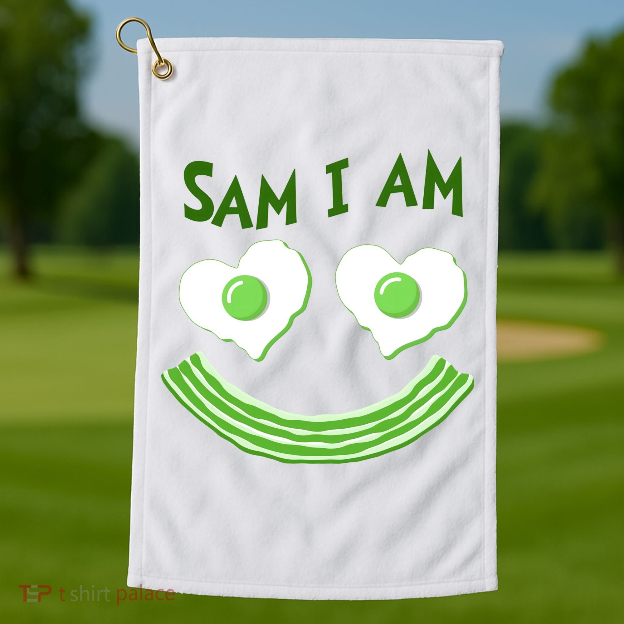 Funny Sam I Am Reading Fan Book Lover Golf Towel