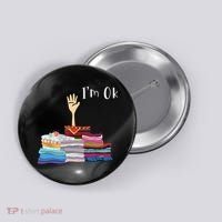 Funny Sewing Im Ok Hand Sewing Lovers Gift Button thumb 0