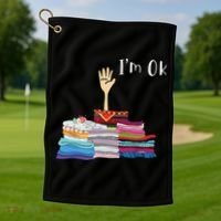 Funny Sewing Im Ok Hand Sewing Lovers Gift Golf Towel thumb 1