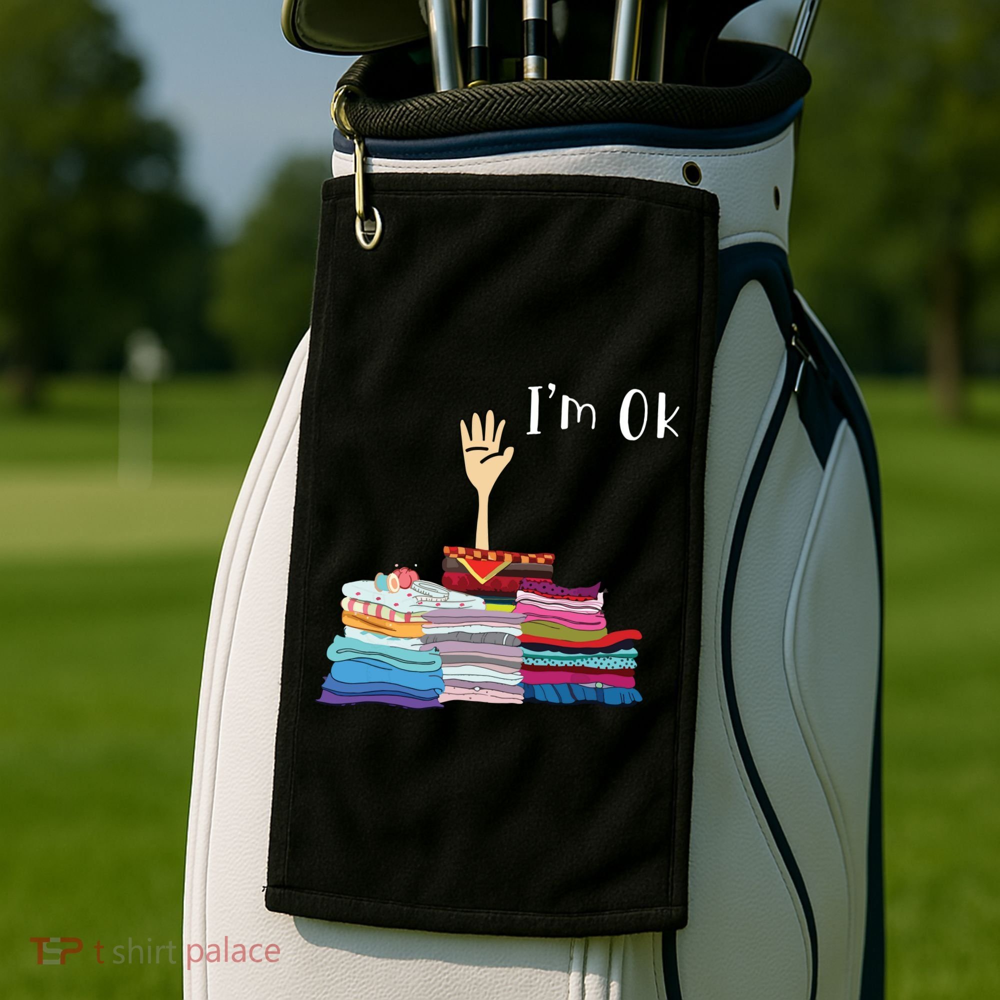 Funny Sewing Im Ok Hand Sewing Lovers Gift Golf Towel