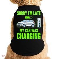 Funny Sorry Im Late My Car Was Charging Doggie Tank thumb 0