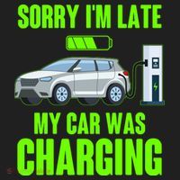 Funny Sorry Im Late My Car Was Charging Hat thumb 2
