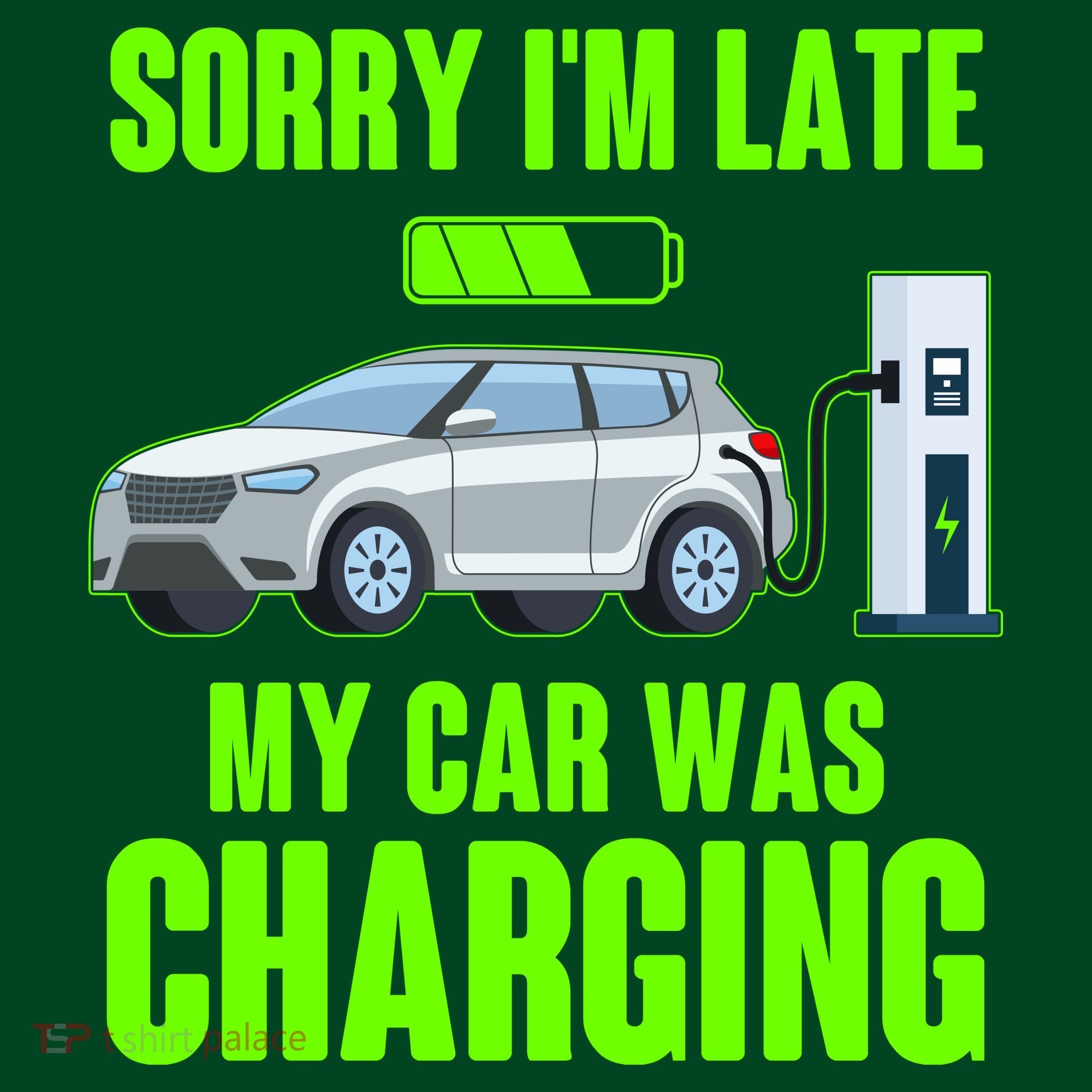 Funny Sorry Im Late My Car Was Charging Kids Hoodie