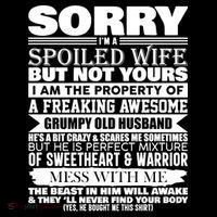 Funny Sorry I'm A Spoiled Wife Of Grumpy Old Husband Coffee Mug thumb 5