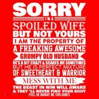 Funny Sorry I'm A Spoiled Wife Of Grumpy Old Husband Santa Hat thumb 1