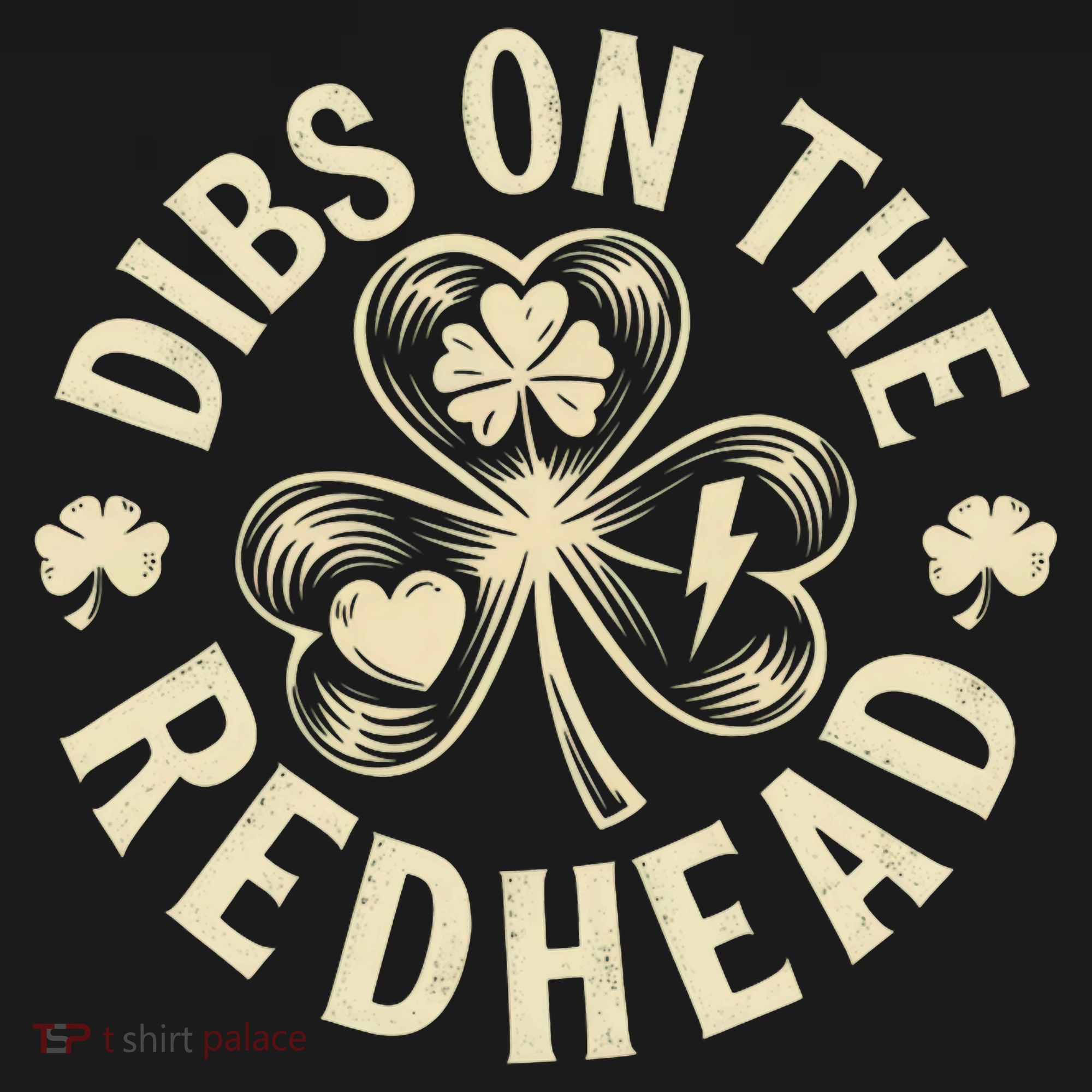 Funny Shamrock Irish St Patricks Day Dibs On The Redhead USA-Made Doggie Bandana