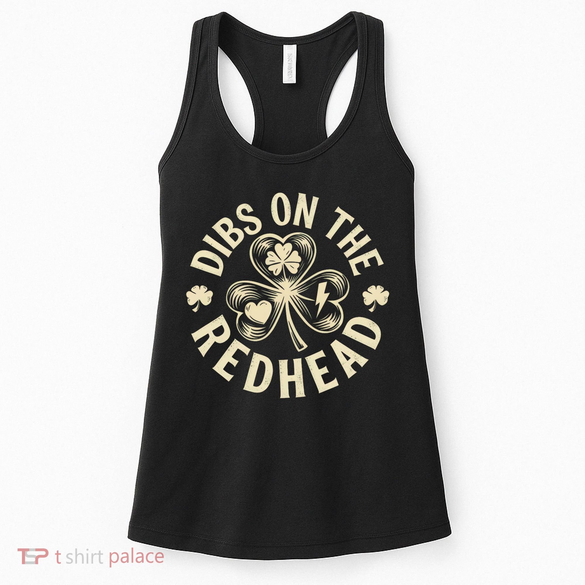 Funny Shamrock Irish St Patricks Day Dibs On The Redhead Women's Tank Top