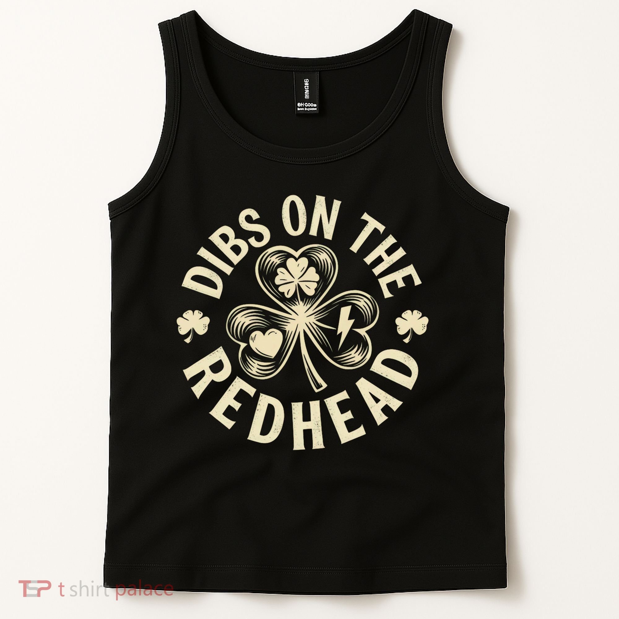 Funny Shamrock Irish St Patricks Day Dibs On The Redhead Tank Top