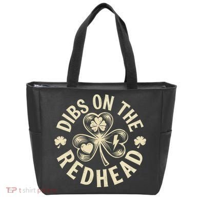 Funny Shamrock Irish St Patricks Day Dibs On The Redhead Bag