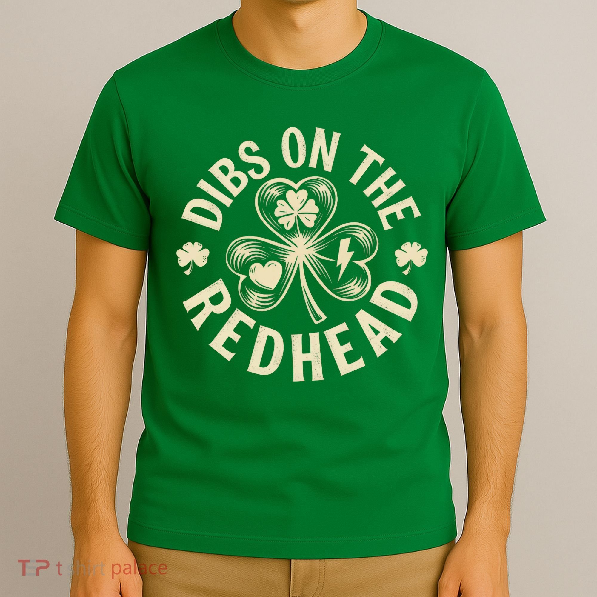 Funny Shamrock Irish St Patricks Day Dibs On The Redhead T-Shirt