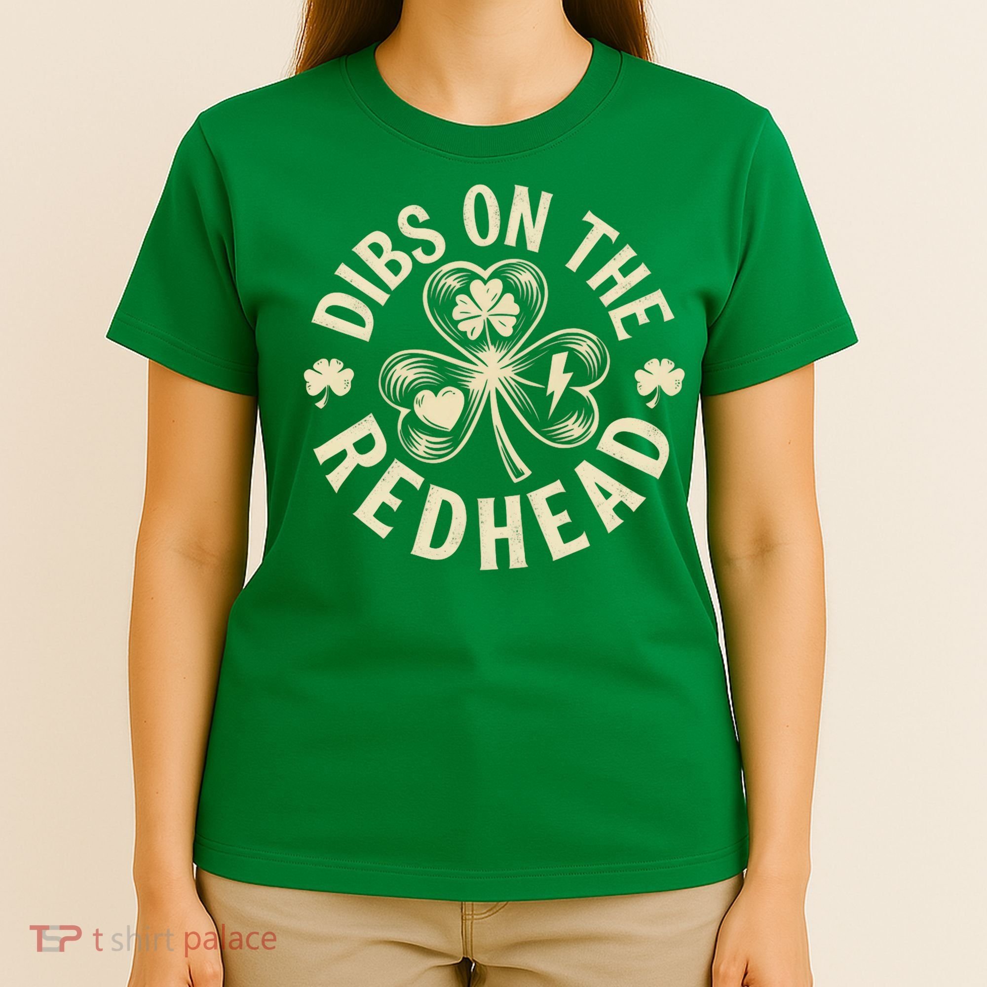 Funny Shamrock Irish St Patricks Day Dibs On The Redhead T-Shirt